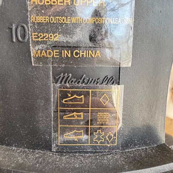 Madewell Women's Size 10 Black Chelsea Rain Boots Pull On Rubber Goth Grunge - Picture 6 of 10